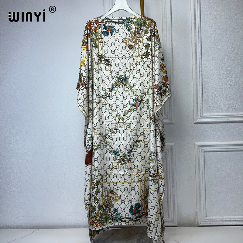 Boho Summer Beach Maxi Dress - WINYI 여성용 칠면조 원피스, 보호 문자
