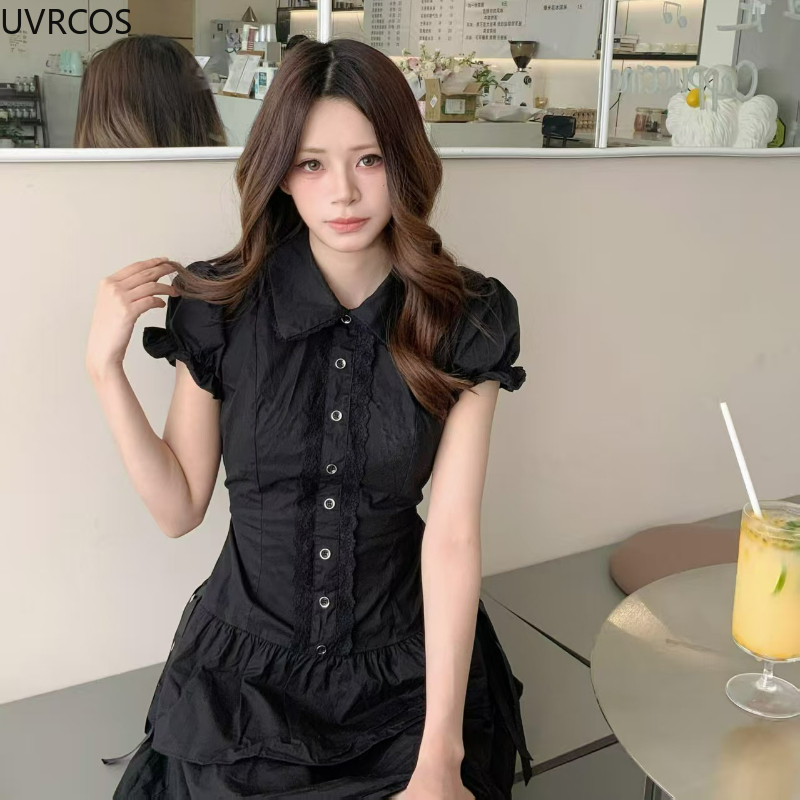 일본 프레피 스타일 로리타 드레스 여성 빈티지 스위트  - Korean Style A Line Shirt Dress 리뷰 및 가격