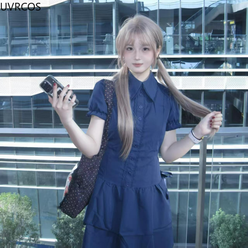 일본 프레피 스타일 로리타 드레스 여성 빈티지 스위트  - Korean Style A Line Shirt Dress 리뷰 및 가격