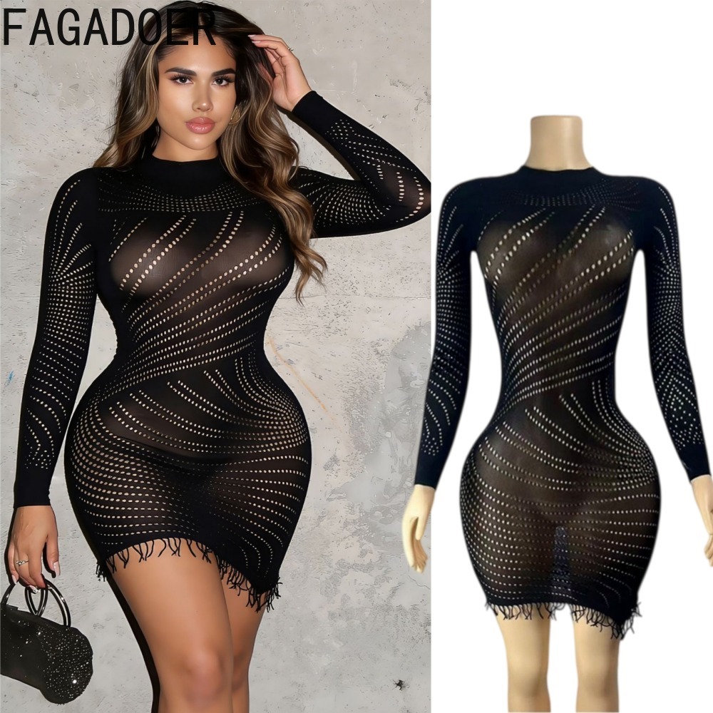 FAGADOER 여성용 섹시한 바디콘 미니 드레스, 시 - Sexy Mesh Sheer Bodycon Dress 리뷰 및 가격