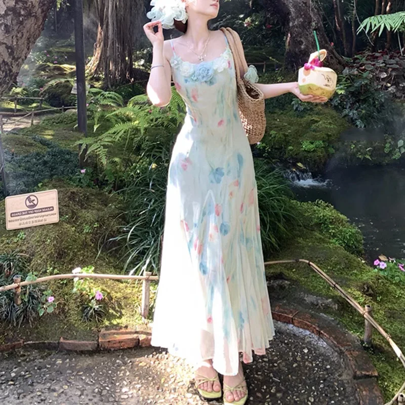 카와이 스위트 Y2k 일본 미디 드레스 여성 레이스 플 - French Vintage Floral Midi Dress 리뷰 및 가격