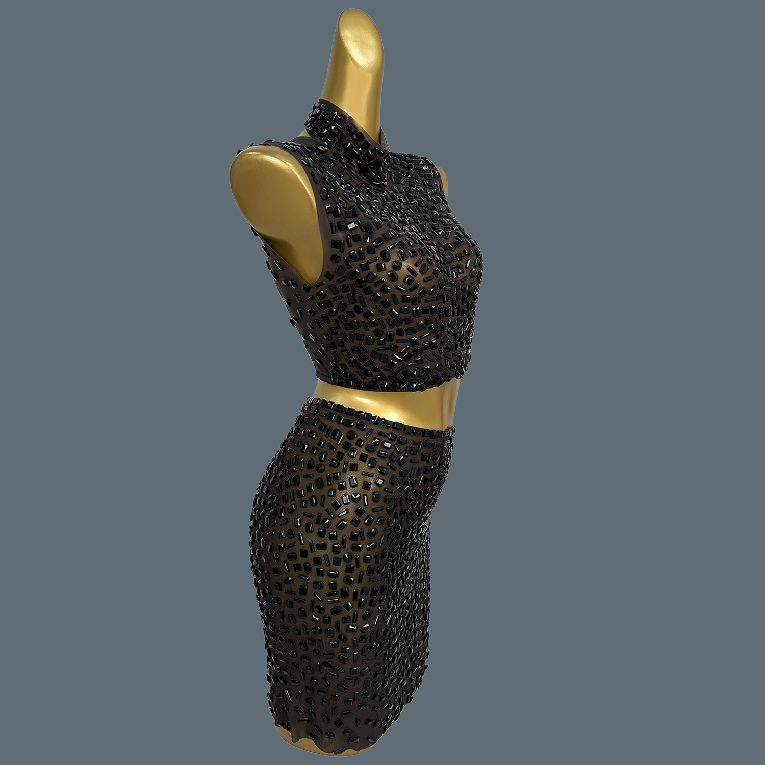 여름 반짝이는 블랙 라인스톤 드레스 슈트 섹시한 시스루 - Sparkly Rhinestone Club Party Dress 리뷰 및 가격