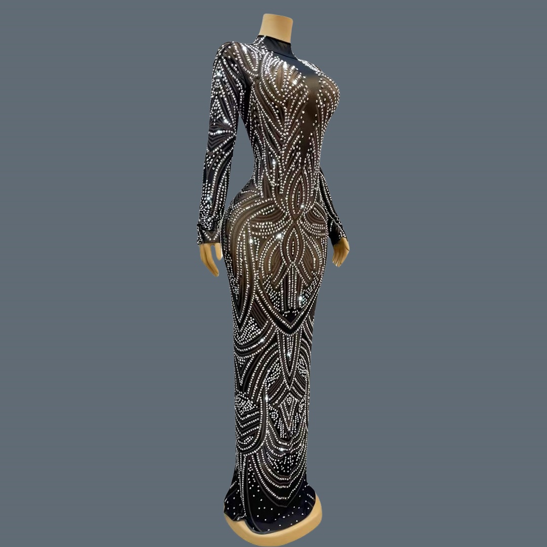 블랙 색상의 새 스타일, 반짝이는 라인스톤 장식의 이브 - Sparkly Rhinestone Club Party Dress 리뷰 및 가격